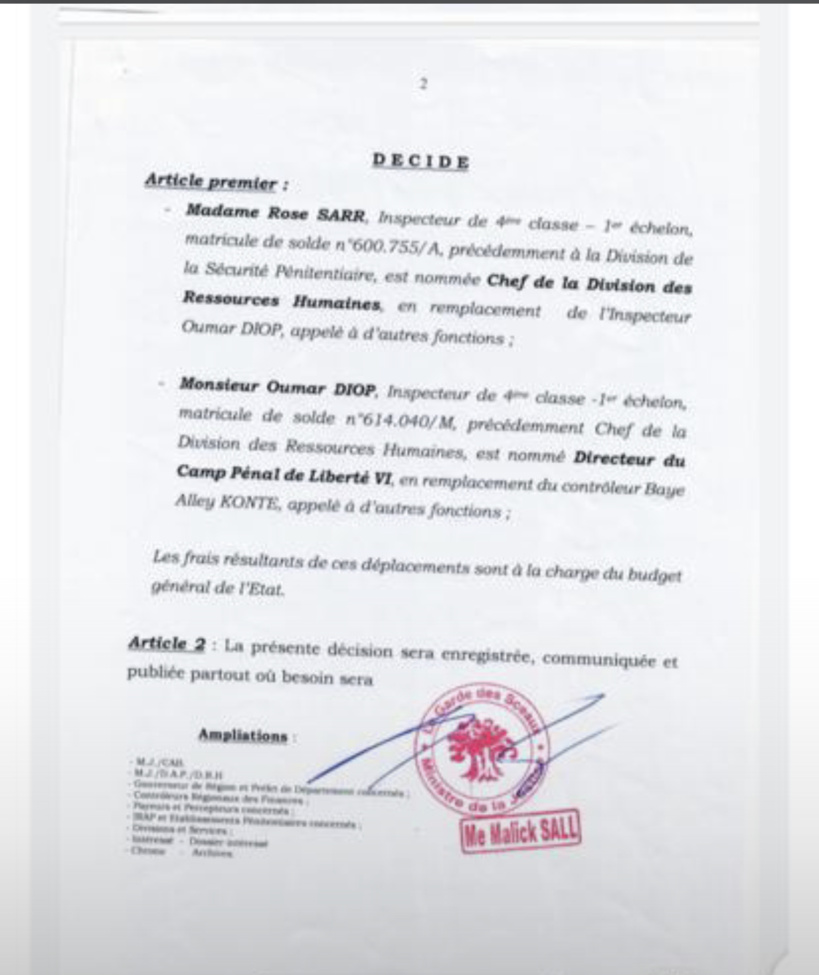 Évasion de « Boy Djiné »: le ministre Malick Sall fait sauter le Directeur de la prison du Camp pénal