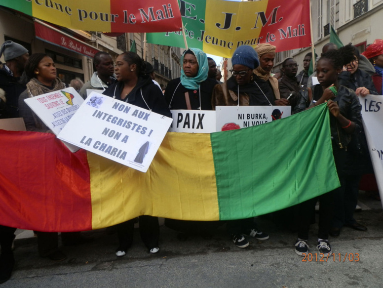 Quelques 80000 Maliens en France sont inscrits sur le fichier électoral. Ici, lors d'une manifestation pour la libération du nord du Mali, à Montreuil, en janvier 2013.