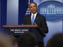 Au pupitre de la salle de presse de la Maison Blanche, Barack Obama a prononcé un discours apaisant, ce vendredi 19 juillet.