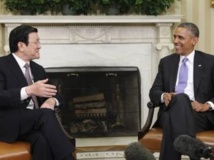 Le président vietnamien Truong Tan Sang a été reçu à la Maison Blanche par Barack Obama, le jeudi 25 juillet 2013. REUTERS/Yuri Gripas