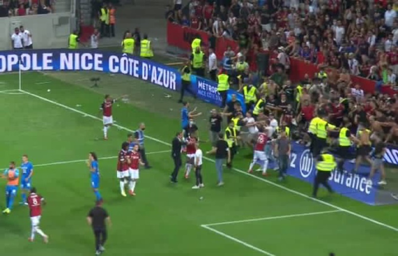 Incidents Nice-OM: trois joueurs marseillais blessés