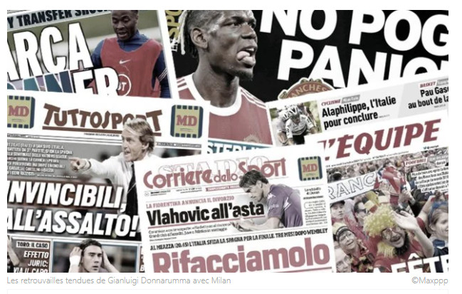 Les retrouvailles tendues de Gianluigi Donnarumma avec Milan, United change son fusil d'épaule dans le dossier Pogba