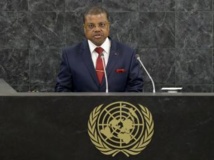 Nicolas Tiangaye, Premier ministre centrafricain, avait plaidé à la tribune de l'ONU pour une intervention de la communauté internationale, le 26 septembre 2013. REUTERS/Justin Lane