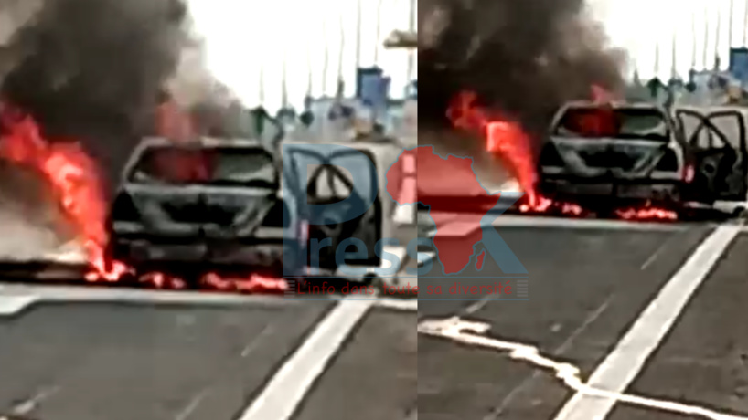 Gamou 2021: Un véhicule prend feu sur l'autoroute Ila Touba Gamou 2021: Un véhicule prend feu sur l'autoroute Ila Touba