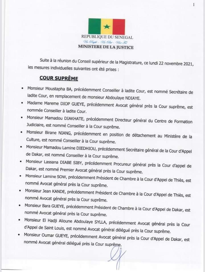 Conseil supérieur de la Magistrature: La liste complète des nominations et les décisions