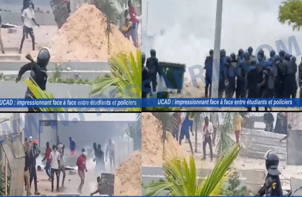 UCAD : impressionnant face à face entre étudiants et policiers (Vidéo)