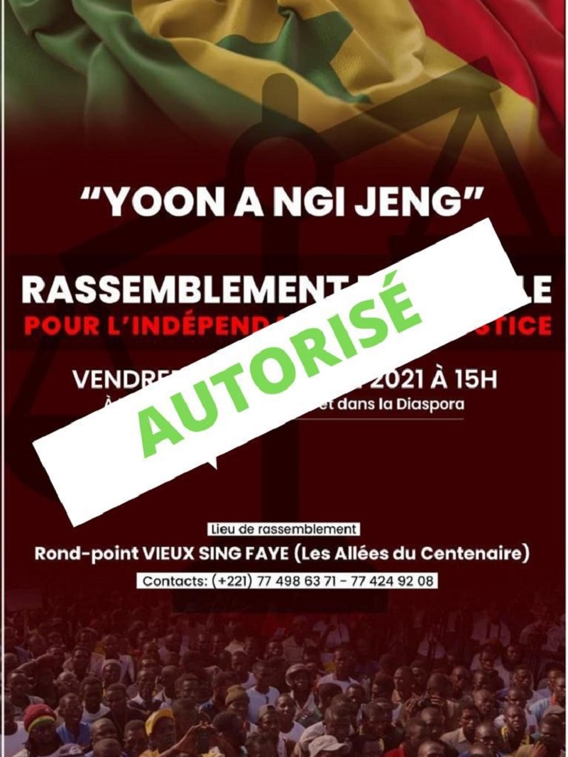 Le rassemblement de FRAPP et Y en a marre autorisé