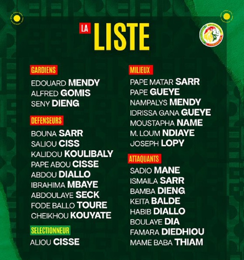 CAN 2021 : Aliou Cissé sélectionne 27 "Lions" sans un seul joueur local et sans PAN