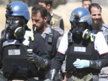 Des experts des Nations unies chargés de l’enquête sur l’utilisation d’armes chimiques en Syrie, le 28 août dernier près de Damas. REUTERS/Mohamed Abdullah