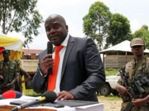 Le président du M23, Bertrand Bisimwa, à Bunagana, le 7 mars 2013. Photo AFP / Isaac Kasamani