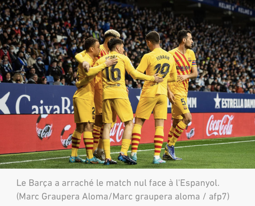 Avant d'affronter Naples, le Barça arrache le match nul face à l'Espanyol Avant d'affronter Naples, le Barça arrache le match nul face à l'Espanyol
