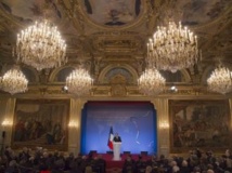 François Hollande, lors des voeux au corps diplomatique, le 17 janvier 2014. REUTERS/Michel Euler/Pool