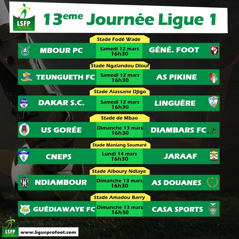​Ligue 1 sénégalaise : Guédiawaye FC / Casa Sports pour le titre de champions de la phase aller