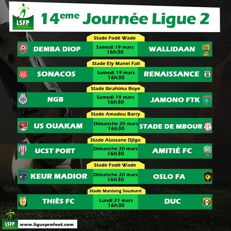 Ligue 2 sénégalaise : Derby au sommet Demba Diop / Wally Daan