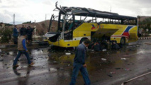Un bus après l'explosion en Egypte Un bus après l'explosion en Egypte