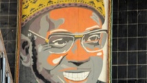 Le portrait d'Amicar Cabral, fondateur du parti africain pour l'indépendance de la Guinée et du Cap-Vert (PAIGC).