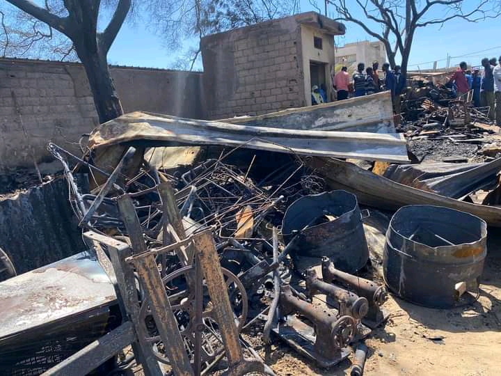 Djeddah thiaroye Kao: un violent incendie fait beaucoup de dégâts matériels dans un marché