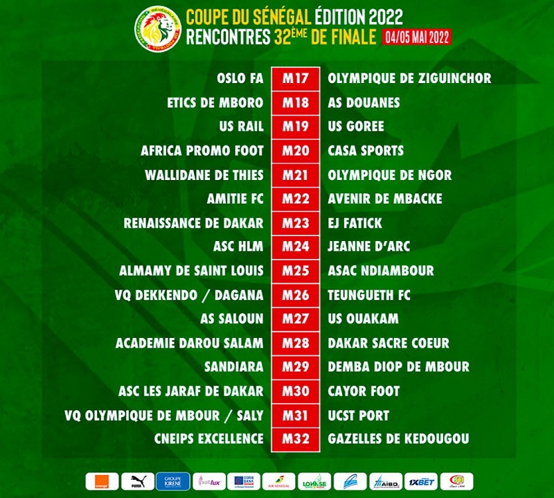 Tirage 32èmes de finale Coupe du Sénégal : Africa Foot accueille le tenant du titre Casa Sports