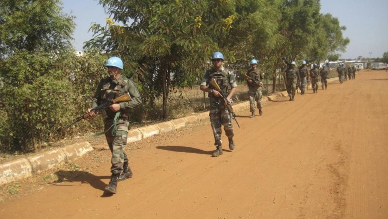 Patrouille de casques bleus aux alentours de Juba, le 16 décembre 2013