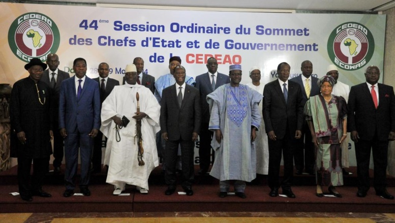 Les 15 chefs d'Etat de la Cédéao sont réunis ces 28 et 29 mars à Yamoussoukro, en Côte d'Ivoire. AFP PHOTO / ISSOUF SANOGO