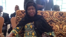 Antoinette Montaigne, ministre de la Communication et de la Réconciliation en Centrafrique. Elle s'est rendue à la grande mosquee ce vendredi pour une priere en compagnie des musulmans. RFI/Olivier Rogez