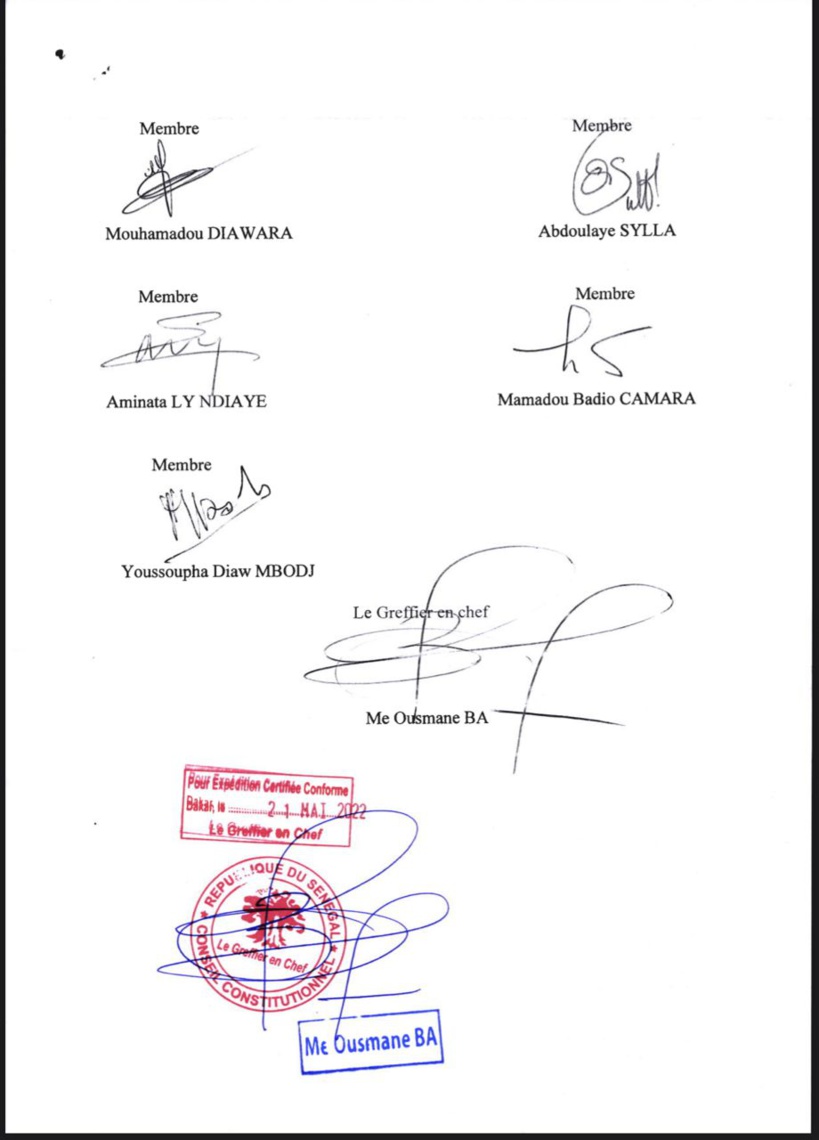 Demande d'invalidation de la liste nationale de BBY: les recours de YAW et Gueum Sa Bopp rejetés Demande d'invalidation de la liste nationale de BBY: les recours de YAW et Gueum Sa Bopp rejetés