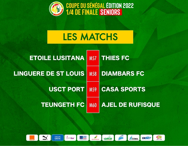 1/4 de finale Coupe du Sénégal: choc Linguère / Diambars, derby Teungueth FC / AJEL