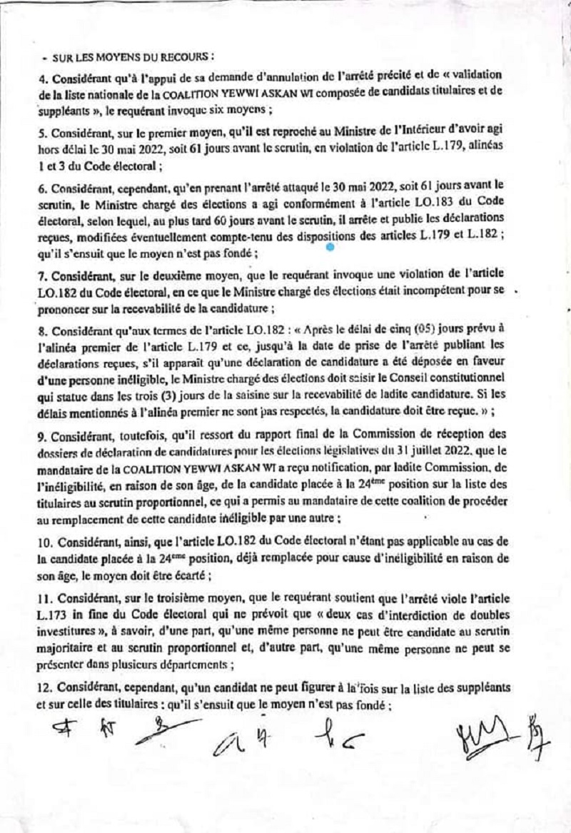 Demande d’annulation de la décision du Ministre de l’Intérieur : le recours de YAW rejeté par le Conseil Constitutionnel Demande d’annulation de la décision du Ministre de l’Intérieur : le recours de YAW rejeté par le Conseil Constitutionnel