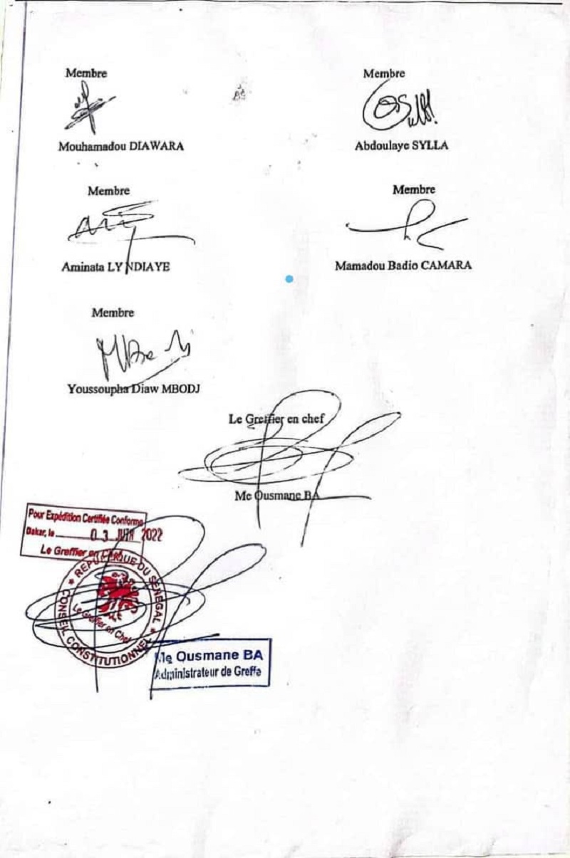 Demande d’annulation de la décision du Ministre de l’Intérieur : le recours de YAW rejeté par le Conseil Constitutionnel Demande d’annulation de la décision du Ministre de l’Intérieur : le recours de YAW rejeté par le Conseil Constitutionnel