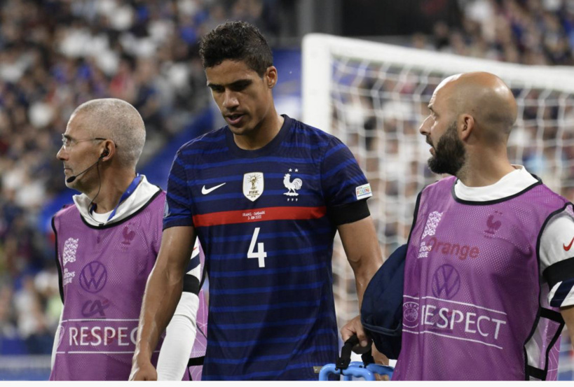 Varane forfait pour la suite du rassemblement des Bleus en raison d'une lésion aux ischios Varane forfait pour la suite du rassemblement des Bleus en raison d'une lésion aux ischios