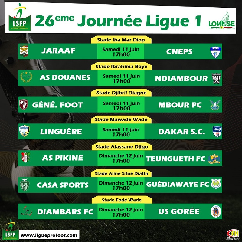 Ligue 1: le Casa Sports pour clôturer en beauté, Jaraaf et GF en lutte pour la deuxième place Ligue 1: le Casa Sports pour clôturer en beauté, Jaraaf et GF en lutte pour la deuxième place