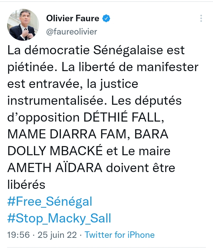 Emprisonnement des députés de l'opposition : un député français dénoncée "l'instrumentalisation" de la justice sénégalaise