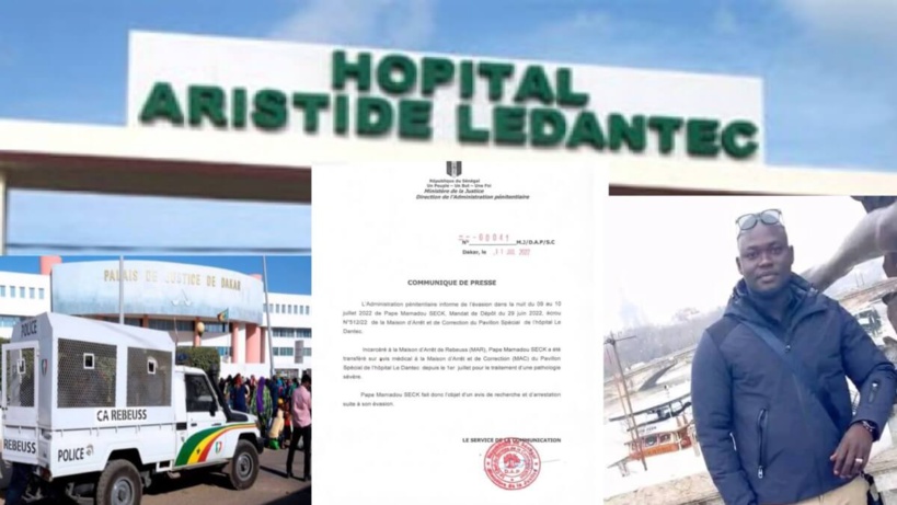"Évasion" de Pape Mamadou Seck: l'administration pénitentiaire reconnaît avoir fauté "Évasion" de Pape Mamadou Seck: l'administration pénitentiaire reconnaît avoir fauté
