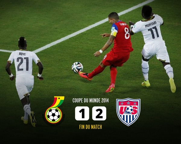 CDM 2014 Ghana-Etats-Unis: Une histoire de 2 buts à 1