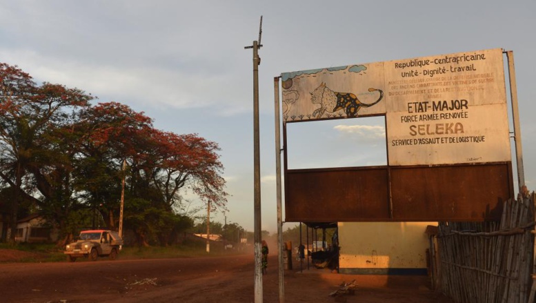 Vue de locaux de la Seleka, à l'entrée de Bambari, le 19 avril 2014 AFP PHOTO / MIGUEL MEDINA