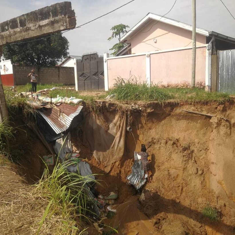 Congo-B: les éboulements causés par les pluies sur le point d’engloutir une école