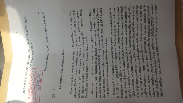 Dernière minute: la CREI a reçu la plainte contre Marème Faye Sall (Vidéo et documents) Dernière minute: la CREI a reçu la plainte contre Marème Faye Sall (Vidéo et documents)