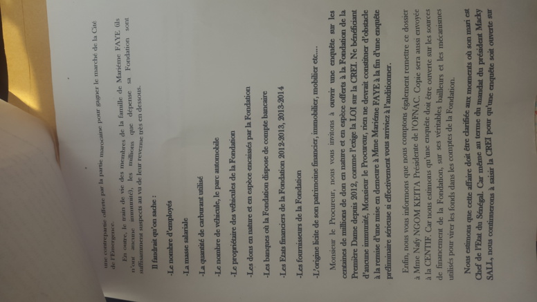 Dernière minute: la CREI a reçu la plainte contre Marème Faye Sall (Vidéo et documents) Dernière minute: la CREI a reçu la plainte contre Marème Faye Sall (Vidéo et documents)