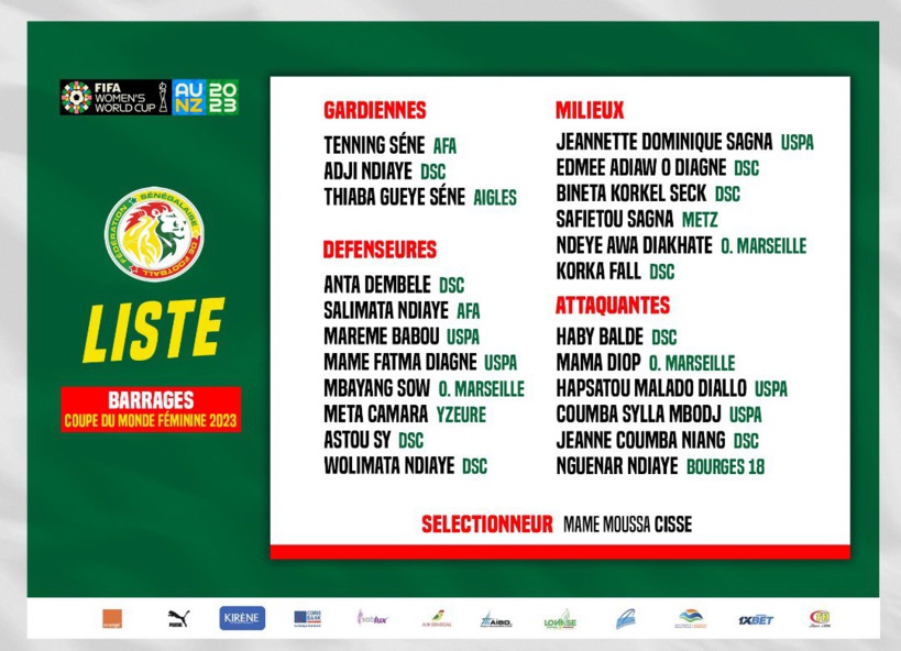 Barrages Mondial féminin: le sélectionneur dévoile la liste des 23 "Lionnes" Barrages Mondial féminin: le sélectionneur dévoile la liste des 23 "Lionnes"