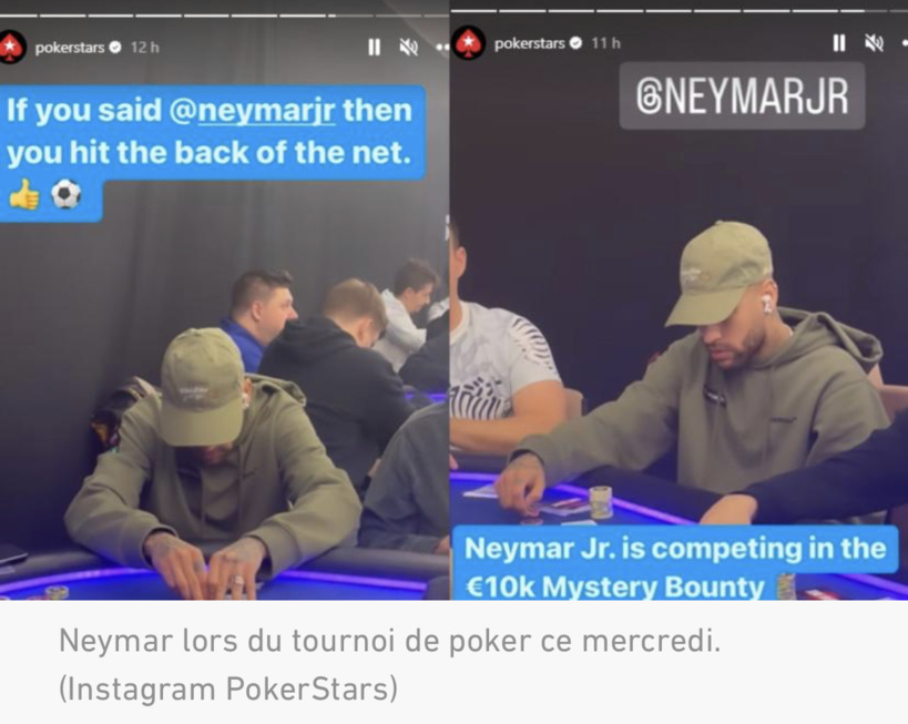 Neymar a disputé un tournoi de poker ce mercredi Neymar a disputé un tournoi de poker ce mercredi