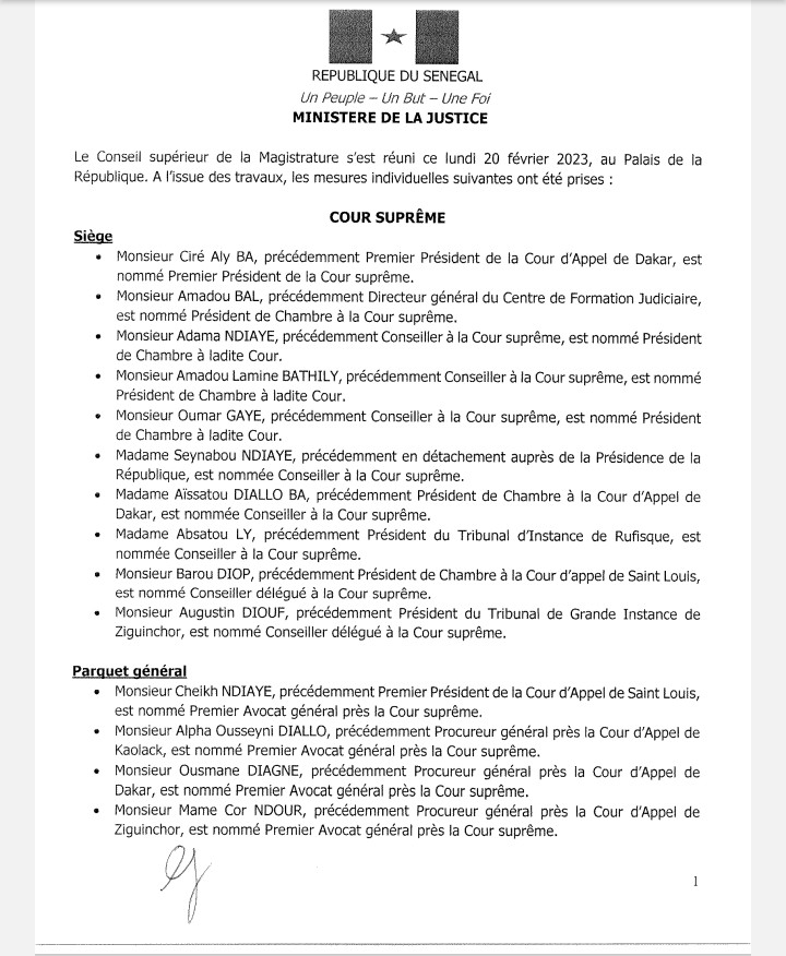 Vaste chamboulement à l'issue du Conseil supérieur de la magistrature (Documents)