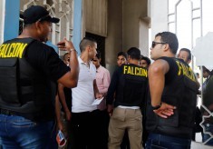Egypte: Falcon et chiens renifleurs dans le campus