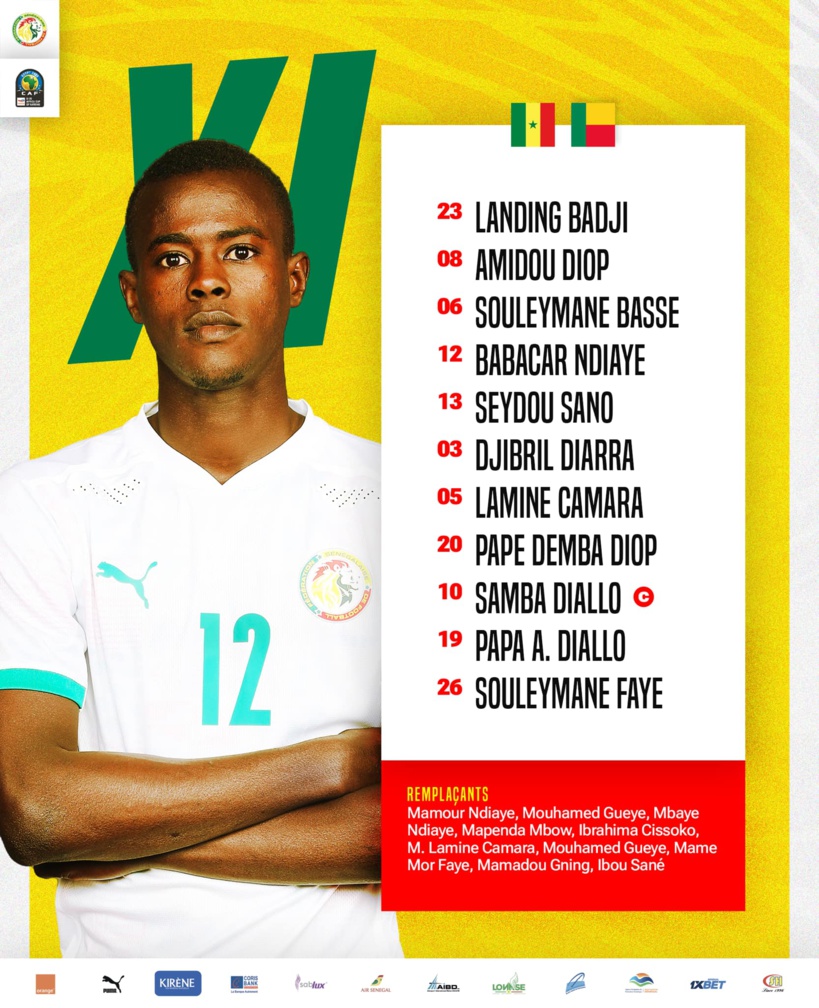 Quart de finale: Découvrez le onze des Lionceaux contre le Benin, Mamadou Lamine Camara sur le banc Quart de finale: Découvrez le onze des Lionceaux contre le Benin, Mamadou Lamine Camara sur le banc