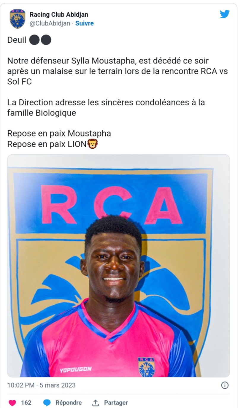 Football : un joueur ivoirien décède d'un malaise en plein match Football : un joueur ivoirien décède d'un malaise en plein match