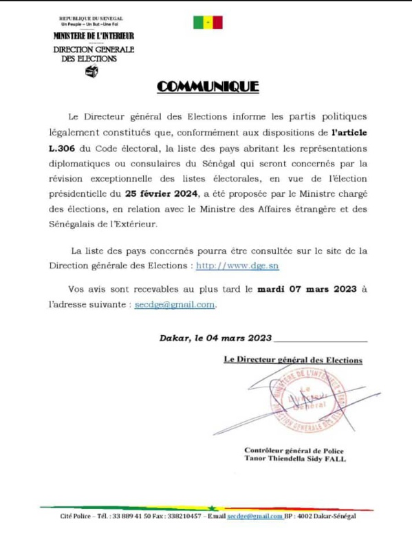 Sénégal: le décret fixant la date de l'élection présidentielle de 2024 introuvable, toujours pas de révision des listes électorales Sénégal: le décret fixant la date de l'élection présidentielle de 2024 introuvable, toujours pas de révision des listes électorales