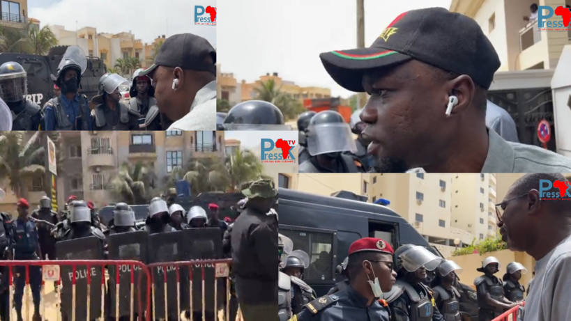Sous résidence surveillée à la Cité Keur Gorgui, Sonko vient sermonner les forces de l'ordre (Vidéo) Sous résidence surveillée à la Cité Keur Gorgui, Sonko vient sermonner les forces de l'ordre (Vidéo)