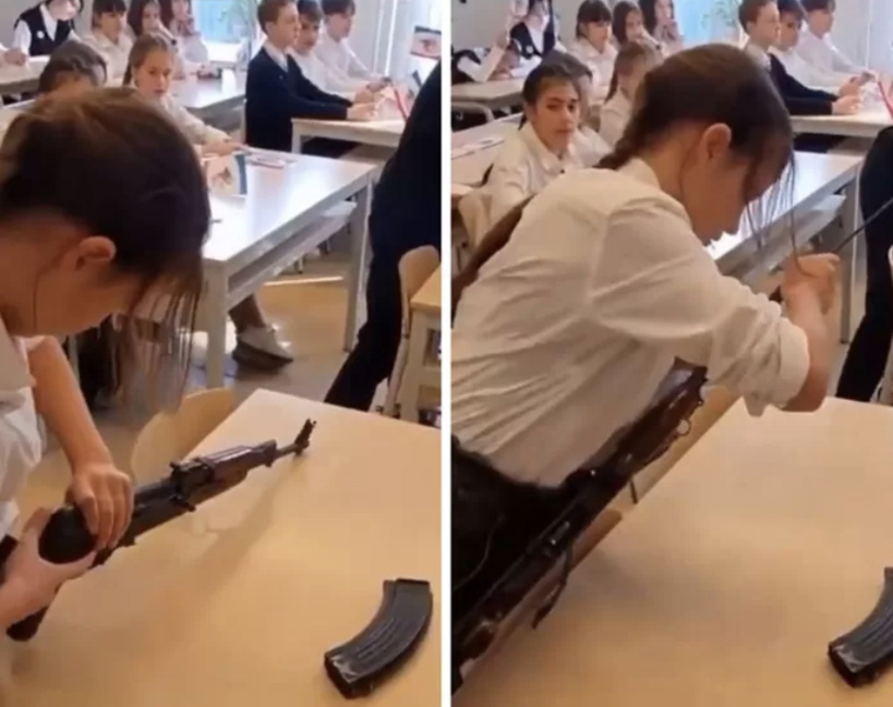 L'armée russe enseigne à des élèves de maternelle et primaire comment manier une Kalachnikov