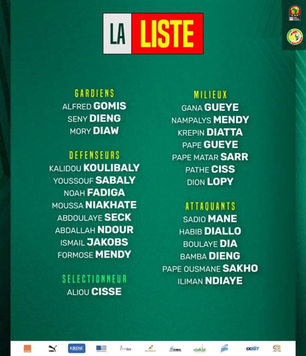 Aliou Cissé convoque 24 «Lions», dont Pape Ousmane Sakho, Moussa Niakhaté et Dion Lopy Aliou Cissé convoque 24 «Lions», dont Pape Ousmane Sakho, Moussa Niakhaté et Dion Lopy