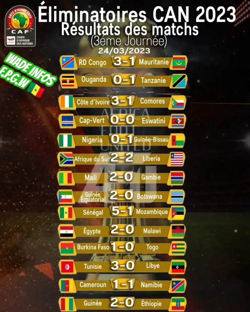 Eliminatoires CAN 2024 : le Cameroun évite le pire, Guinée et Tunisie  assurent