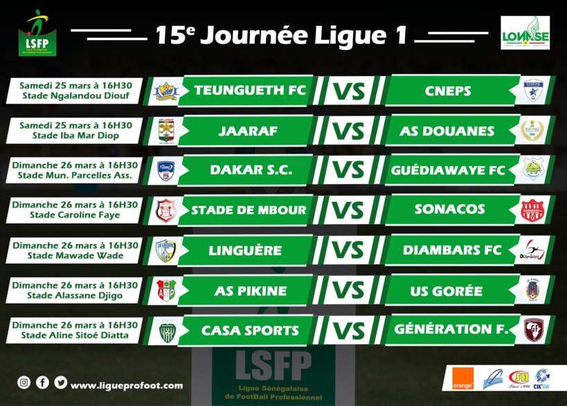 Ligue 1 : GFC défie DSC, le Casa en danger face Génération Foot 